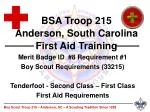 Merit Badge ID #8 Requirement #1 Boy Scout Requirements (33215) Tenderfoot - Second Class – First Class First Aid Requ - slide 1