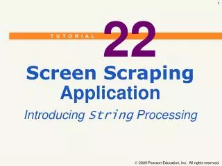 Screen Scraping Application Introducing String Processing