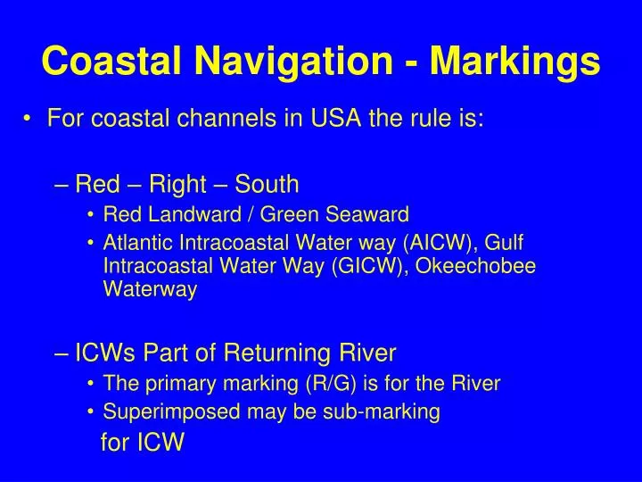 coastal navigation markings