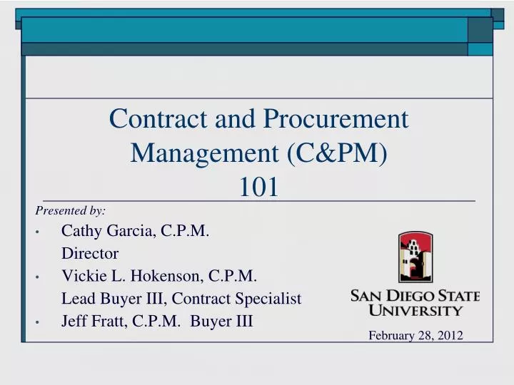 contract and procurement management c pm 101