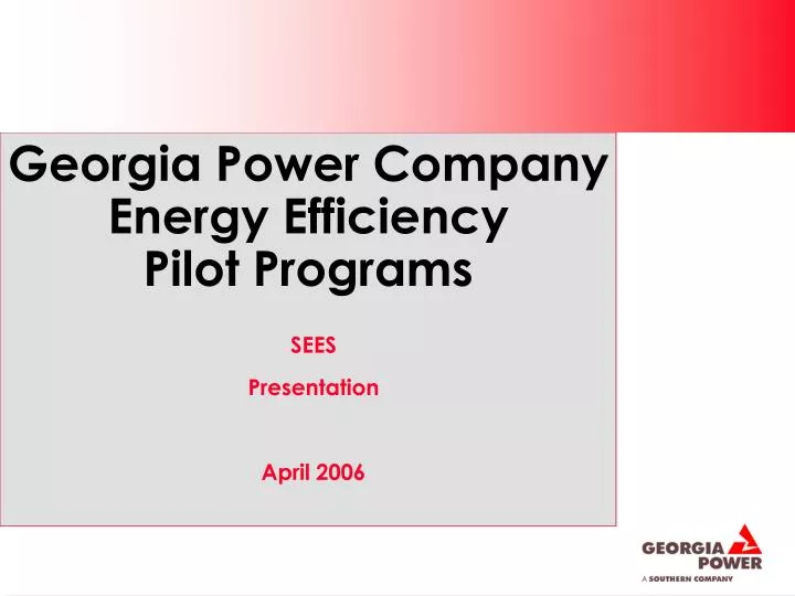 georgia power company energy efficiency pilot programs