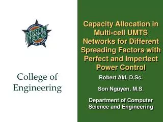 Capacity Allocation in Multi-cell UMTS Networks for Different Spreading Factors with Perfect and Imperfect Power Control