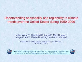 Understanding seasonality and regionality in climate trends over the United States during 1950-2000