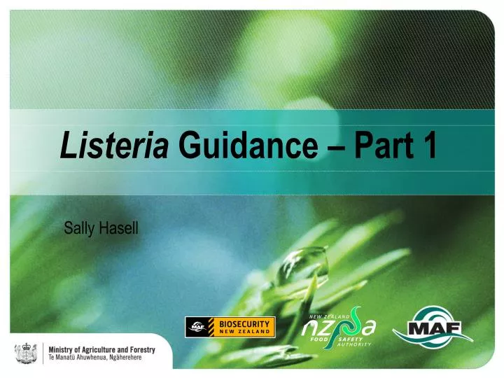 listeria guidance part 1