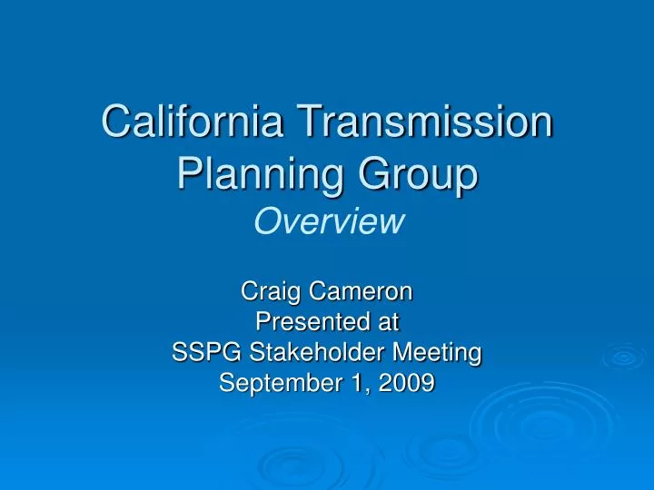 california transmission planning group overview