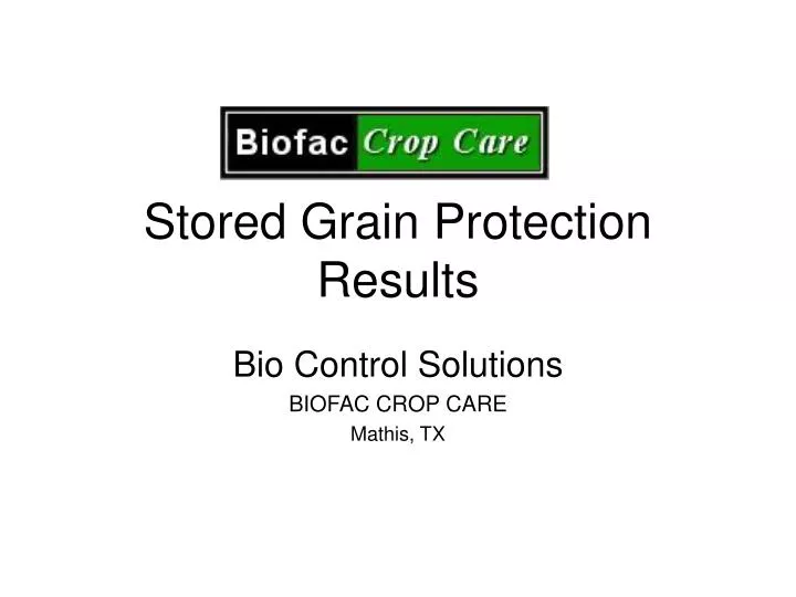 stored grain protection results