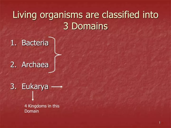 living organisms are classified into 3 domains
