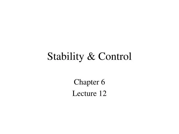 stability control