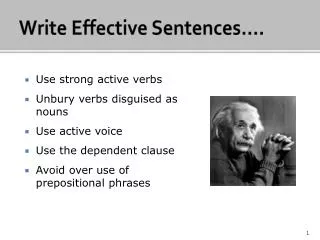 Write Effective Sentences….
