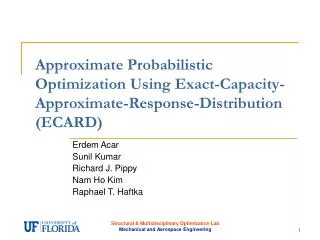 Approximate Probabilistic Optimization Using Exact-Capacity-Approximate-Response-Distribution (ECARD)