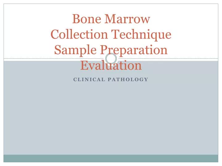 bone marrow collection technique sample preparation evaluation