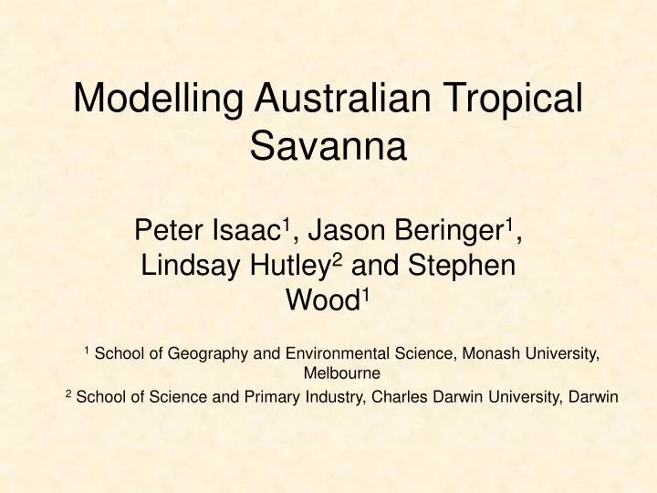 modelling australian tropical savanna