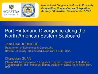 Port Hinterland Divergence along the North American Eastern Seaboard