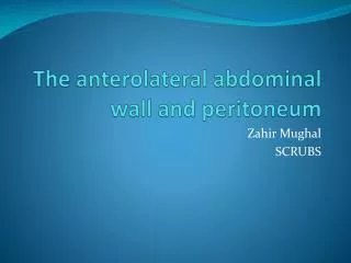 The anterolateral abdominal wall and peritoneum