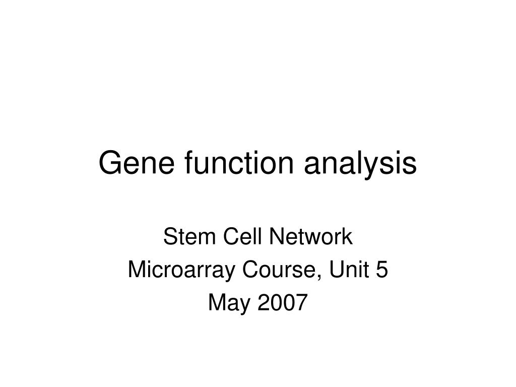 PPT - Gene function analysis PowerPoint Presentation, free download ...