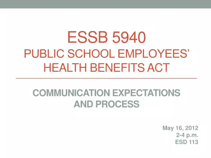 essb 5940 public school employees health benefits act communication expectations and process