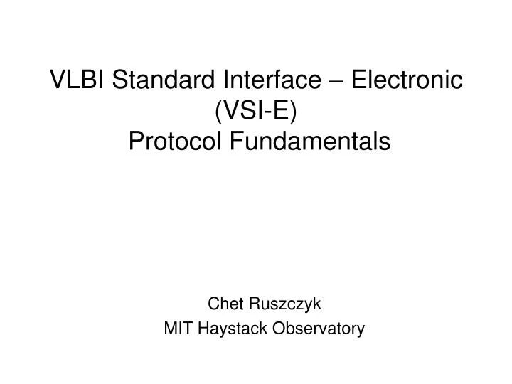 vlbi standard interface electronic vsi e protocol fundamentals