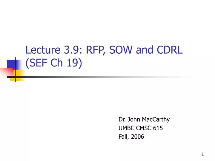 lecture 3 9 rfp sow and cdrl sef ch 19