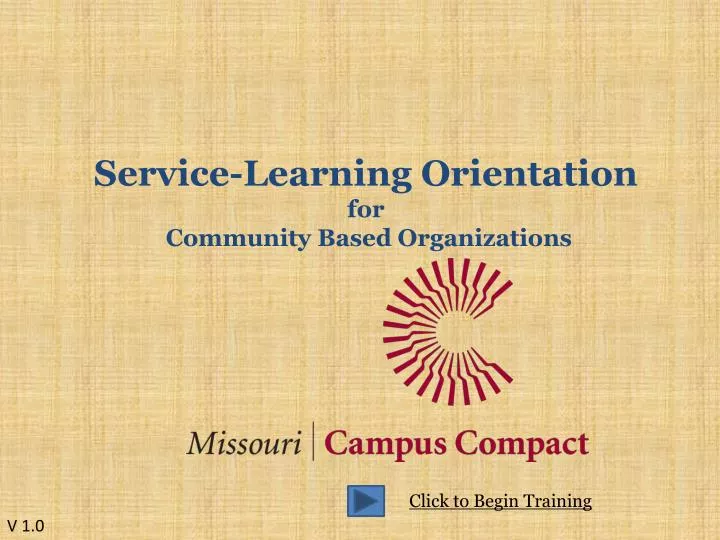 service learning orientation f or community based organizations