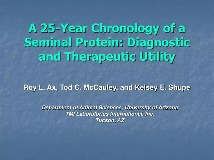 a 25 year chronology of a seminal protein diagnostic and therapeutic utility