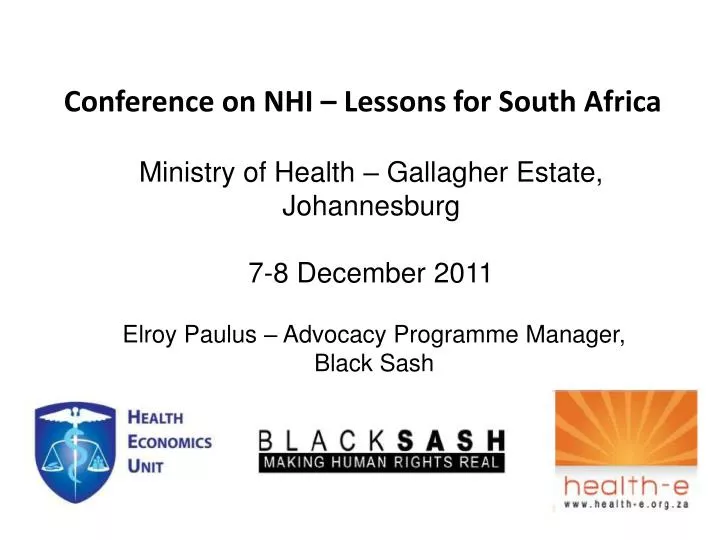 conference on nhi lessons for south africa