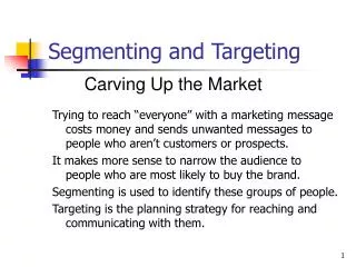 Segmenting and Targeting