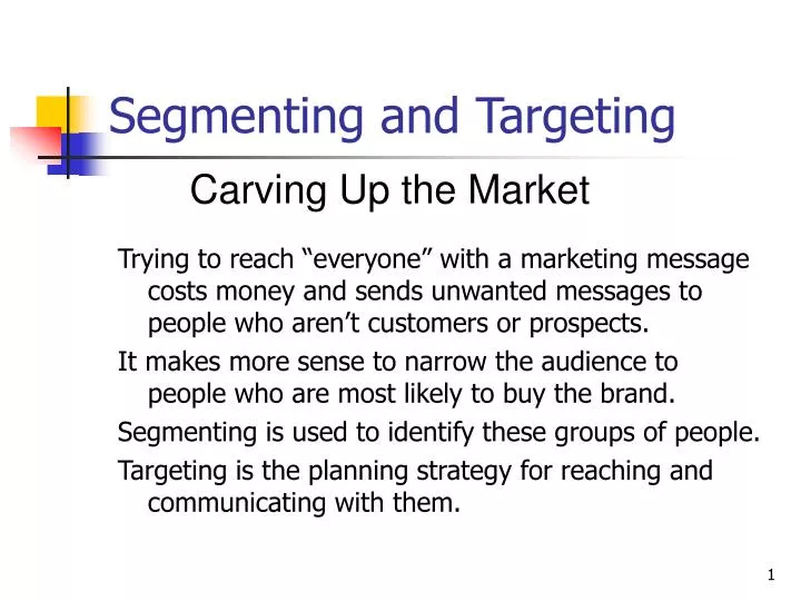 segmenting and targeting