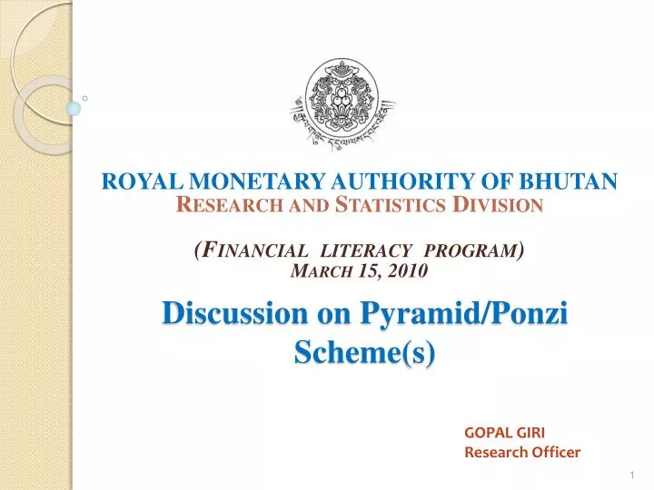 discussion on pyramid ponzi scheme s