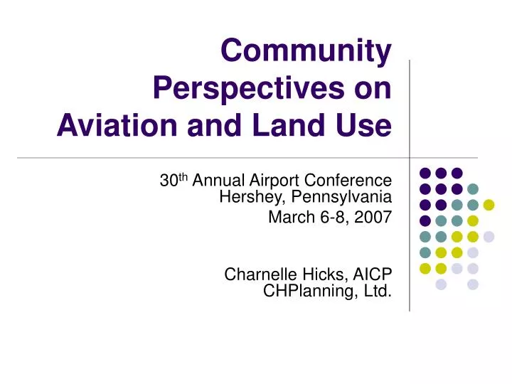 community perspectives on aviation and land use