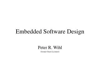Embedded Software Design