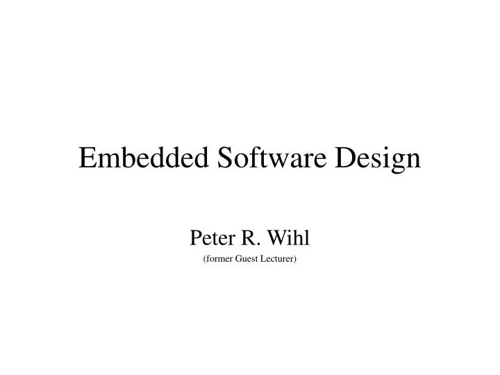 embedded software design