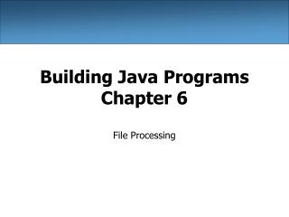 Building Java Programs Chapter 6