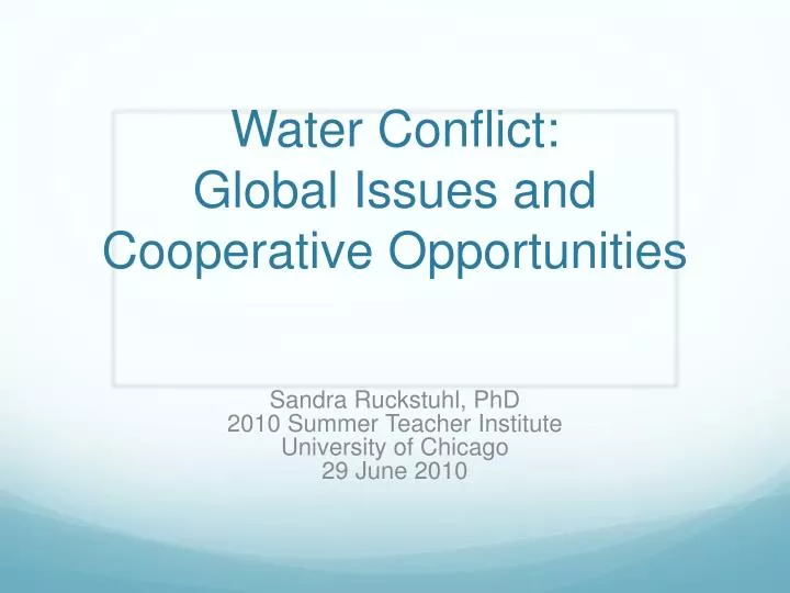 water conflict global issues and cooperative opportunities