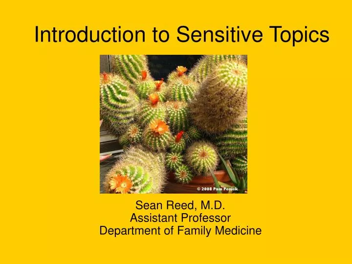 introduction to sensitive topics