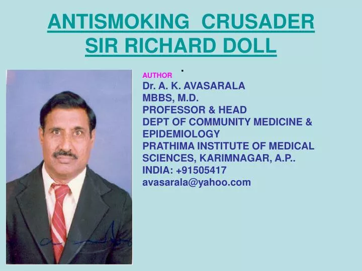 antismoking crusader sir richard doll