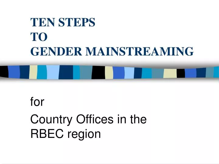 ten steps to gender mainstreaming