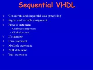 Sequential VHDL