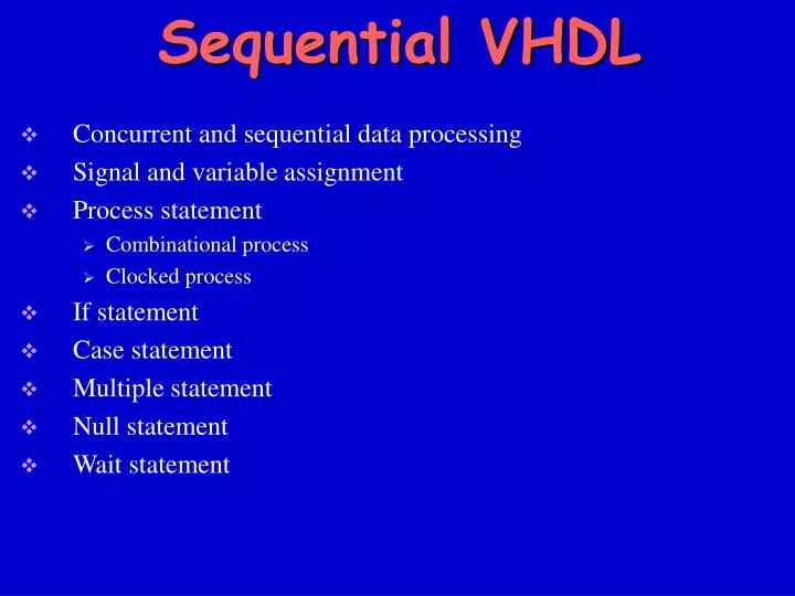 sequential vhdl