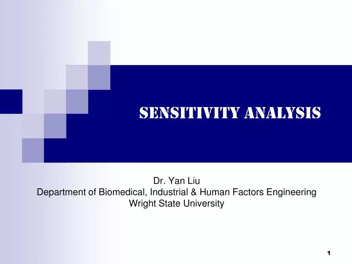 sensitivity analysis