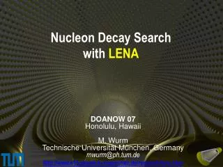 Nucleon Decay Search with LENA