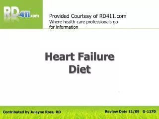 Heart Failure Diet