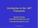 Introduction to the .NET Framework - slide 1