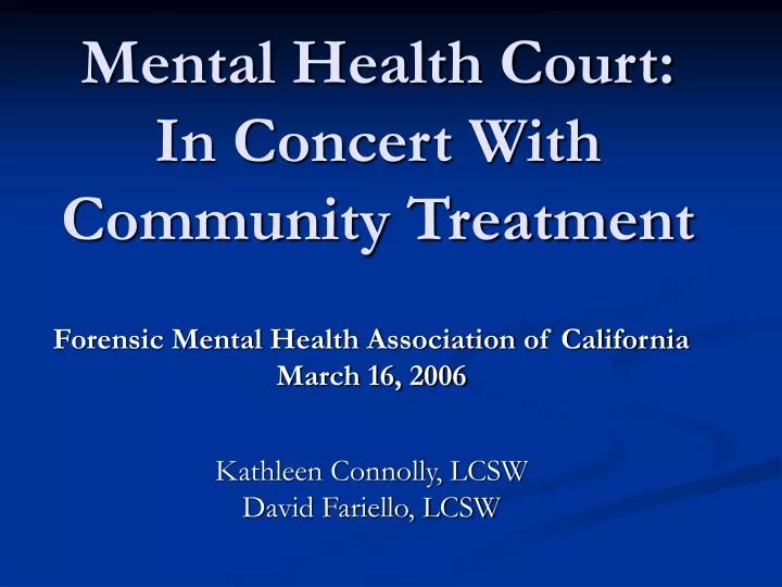 mental health court in concert with community treatment