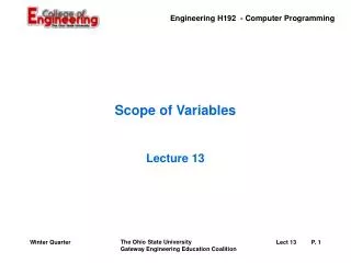 Scope of Variables
