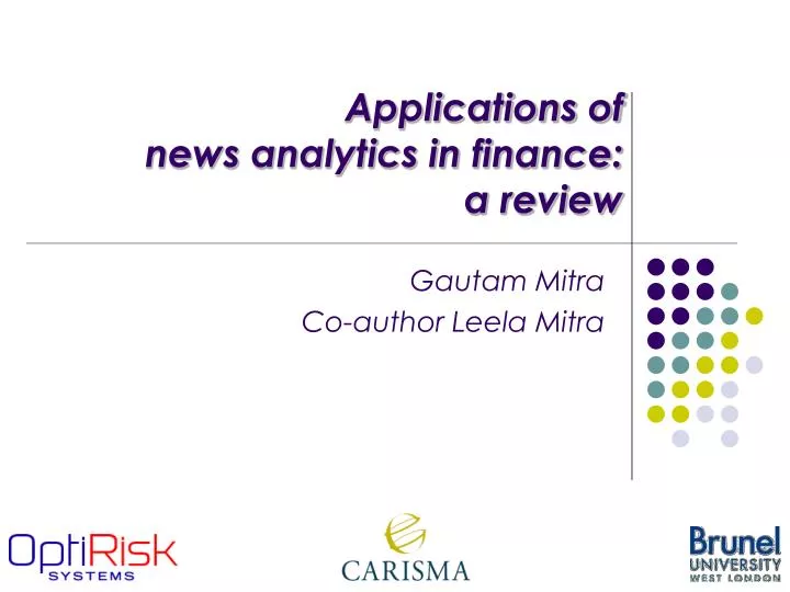 applications of news analytics in finance a review