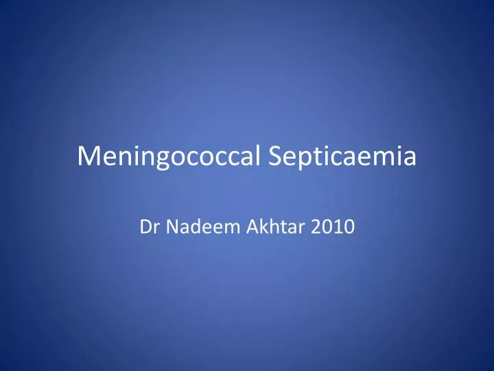 meningococcal septicaemia