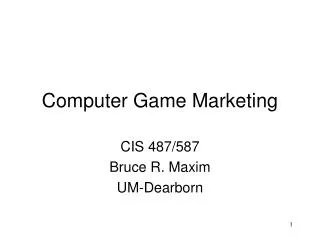 Computer Game Marketing