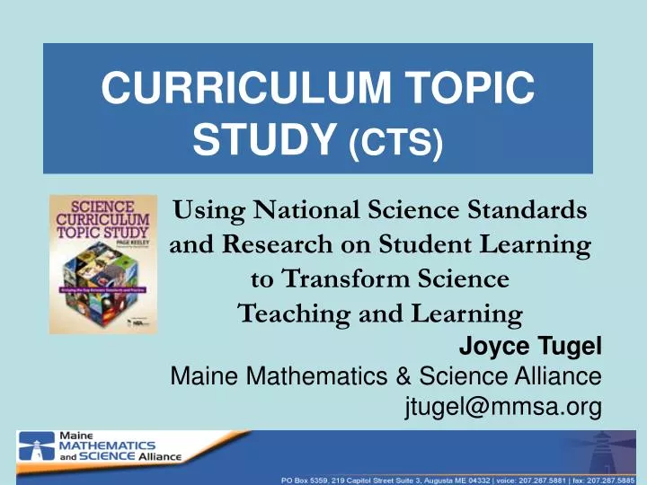 curriculum topic study cts