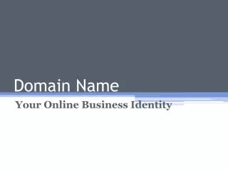 Domain Name: Your Online Business Identity