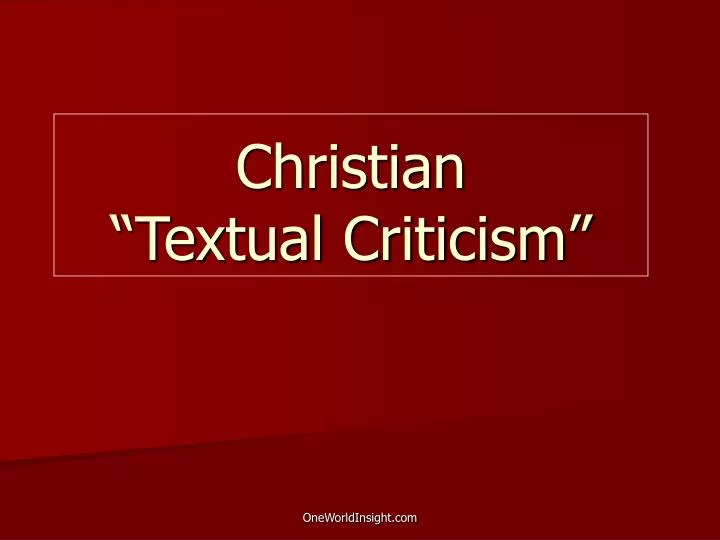 christian textual criticism